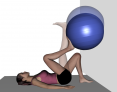 Prone Single Leg Ball Heel Push Up Against Wall
