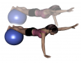Stability Ball Prone Alternating Arm Lifts with Ball under Shins