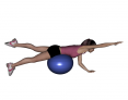 Stability Ball Prone Alternating Bird Dog with Ball under Hips