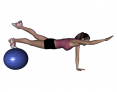 Stability Ball Prone Alternating Bird Dog with Ball under Toes