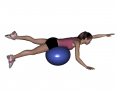 Stability Ball Prone Alternating Same Side Arm and Leg Lifts with Ball under Hips