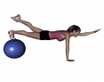 Stability Ball Same Side Arm and Leg Lifts (Super Advanced)