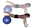 Stability Ball Prone Alternating Leg Lifts with Ball under Shins