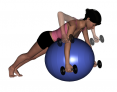 Stability Ball Prone Bilateral Dumbbell Row
