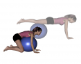 Stability Ball Prone Kneeling Walk to Thighs