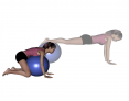 Stability Ball Prone Kneeling Walk to Toes