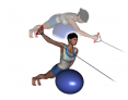 Stability Ball Prone Unilateral Low to High Tubing Reverse Fly