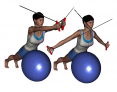 Stability Ball Prone Bilateral High to Low Tubing Reverse Fly